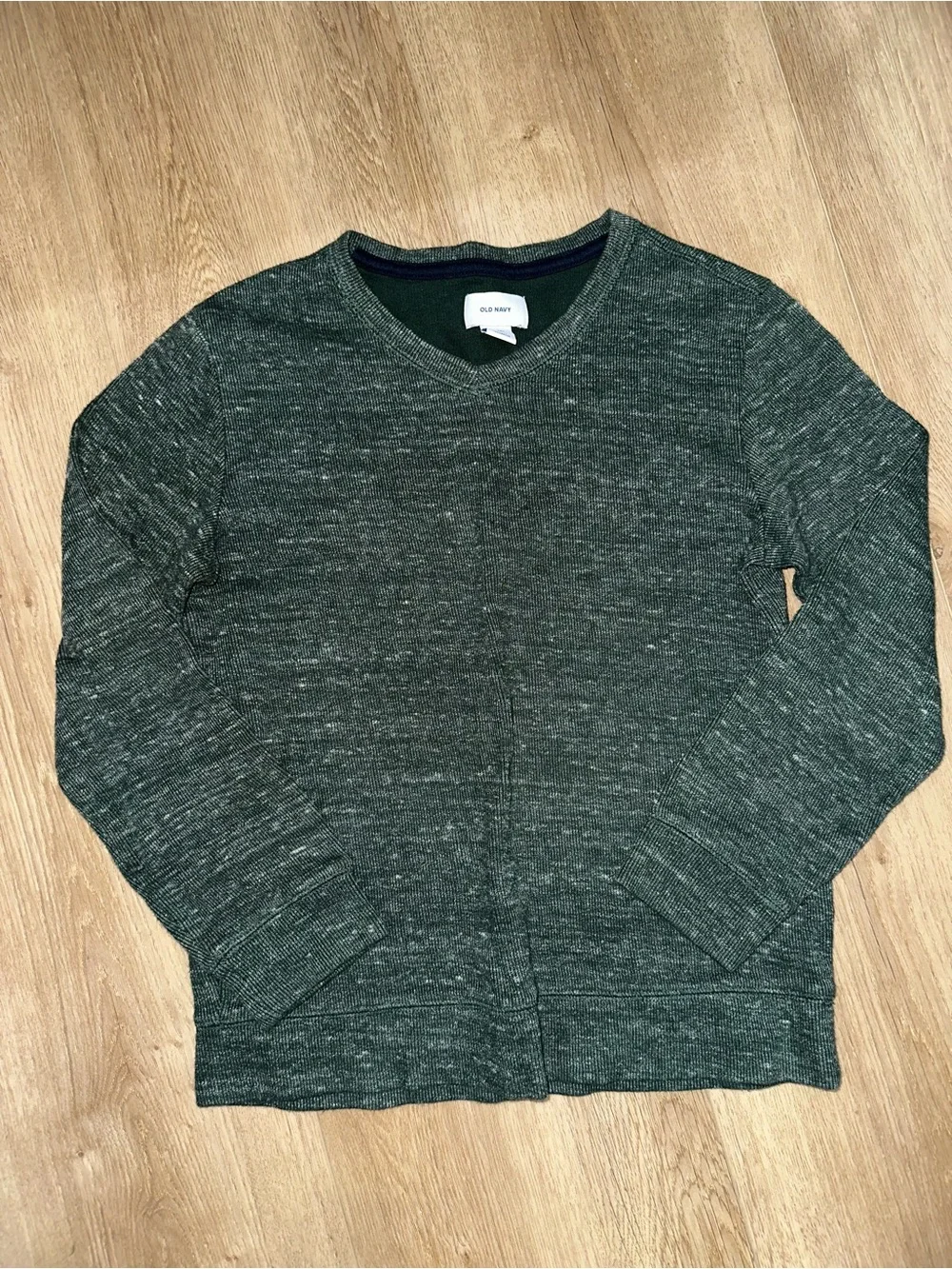Old Navy Boys Dark Green Marled V-Neck Sweater
